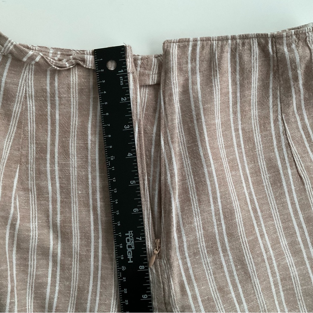 Abercrombie & Fitch Wrap Skirt Sz S Brown Striped Mini Ruffle Romantic Y2K 90s - Picture 6 of 10